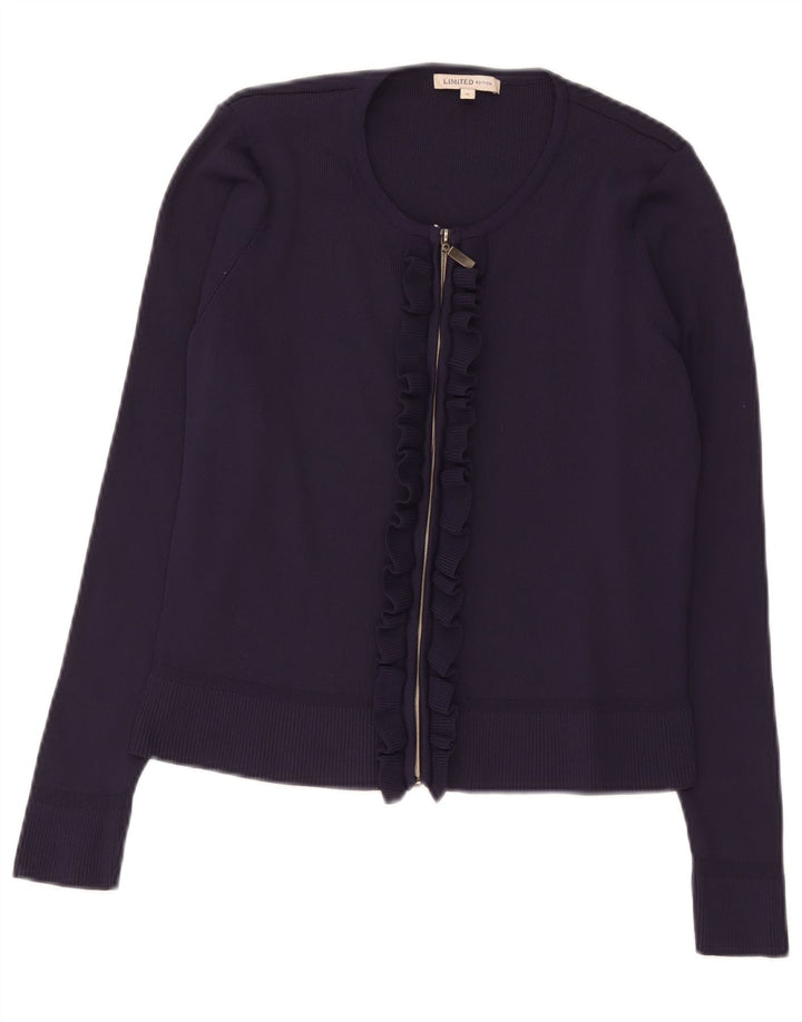 Marks & Spencer Womens Cardigan Sweater UK 14 Medium  Navy Blue Polyamide