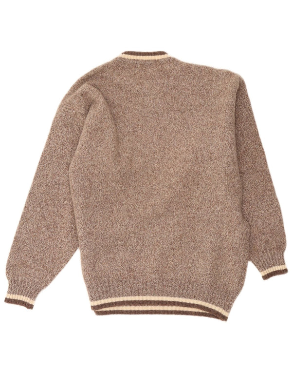 Renato Balestra Mens Crew Neck Jumper Sweater Large Brown Flecked