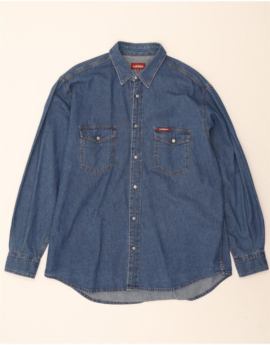 Carrera Mens Denim Shirt XL Blue Cotton