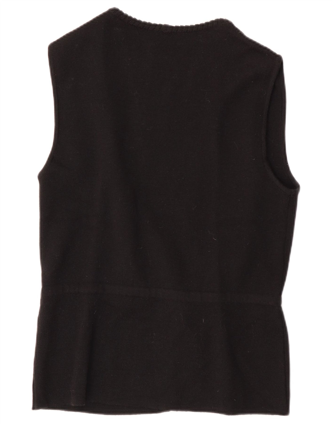 RASICA Womens Sleeveless Cardigan Sweater UK 12 Medium Black