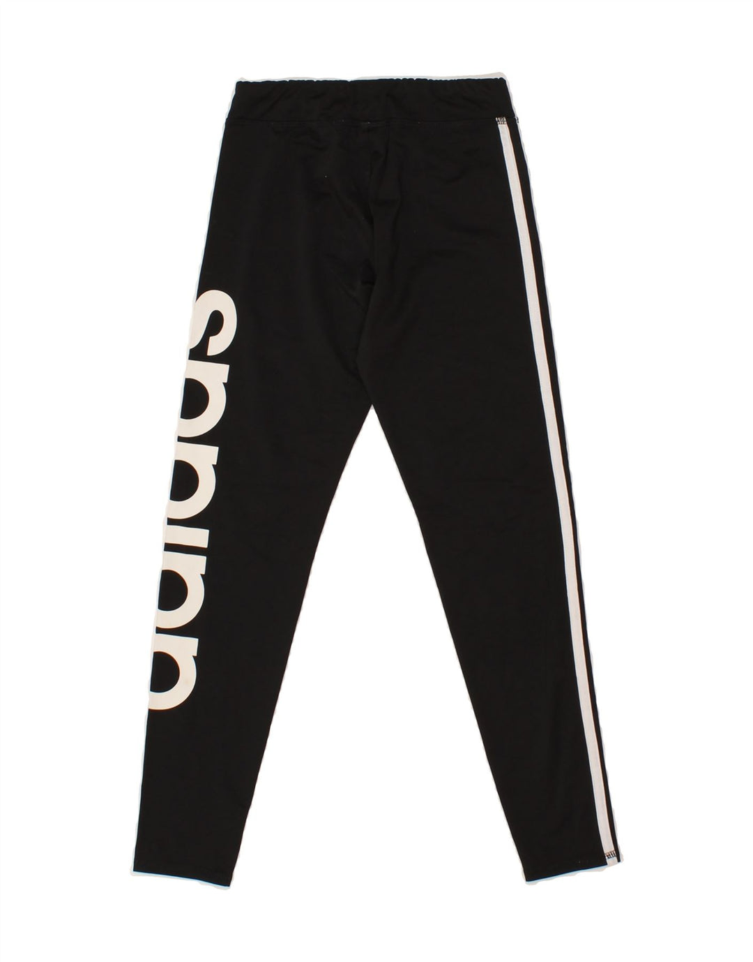 ADIDAS Girls Graphic Leggings 7-8 Years Small Black Polyester Vintage Adidas and Second-Hand Adidas from Messina Hembry 