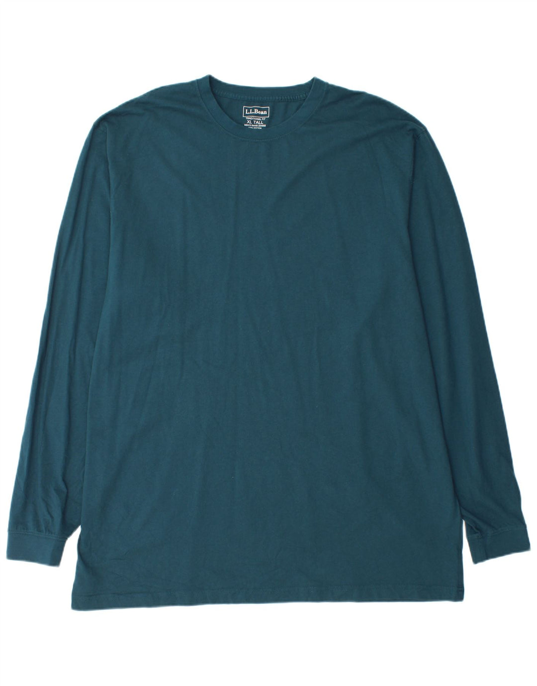 L.L.BEAN Mens Tall Top Long Sleeve XL Green Cotton