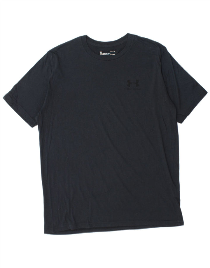 UNDER ARMOUR Mens Heat Gear T-Shirt Top Large Black Cotton