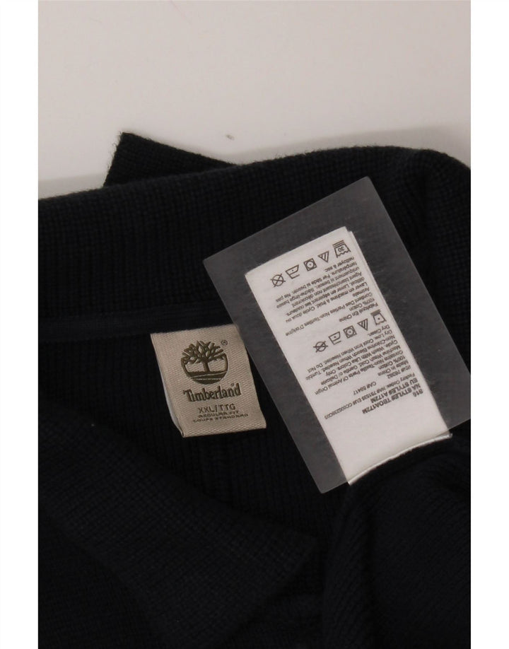 Timberland Mens Regular Fit Cardigan Sweater 2XL Navy Blue Cotton