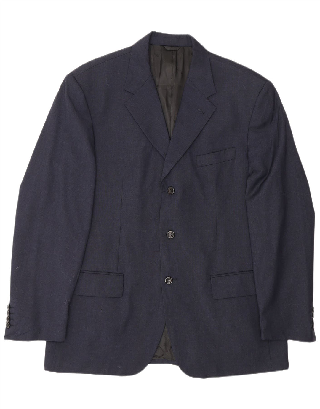 Brooksfield Mens 3 Button Blazer Jacket IT 54 2XL Navy Blue Wool