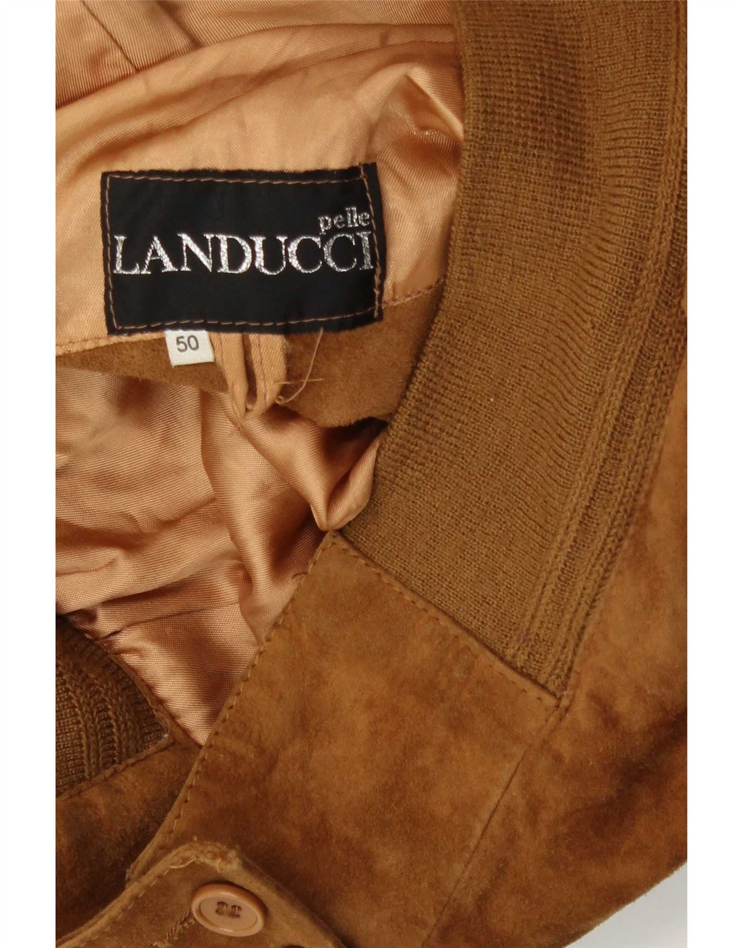 Vintage Mens Suede Bomber Jacket IT 50 Medium Beige Leather