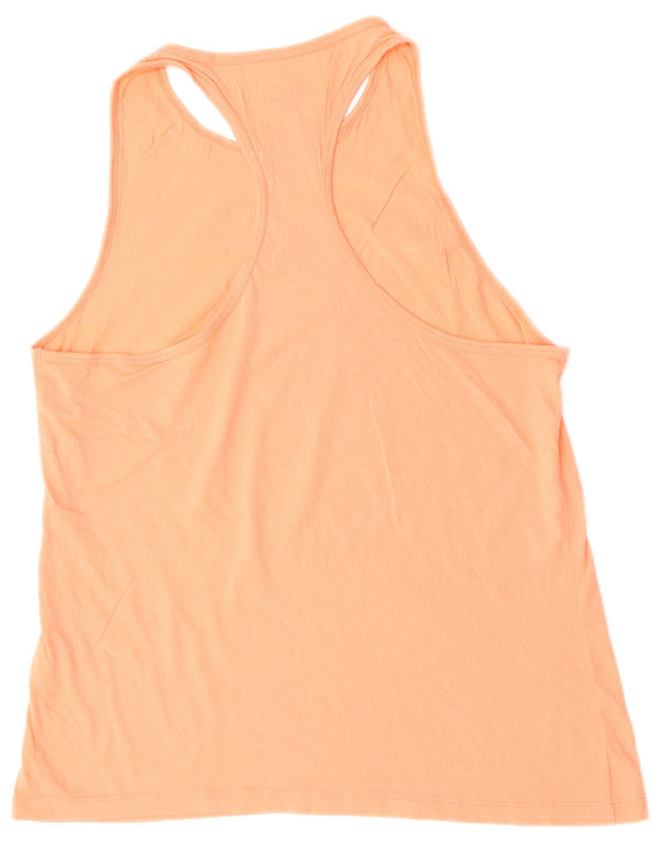 Reebok Womens Graphic Vest Top UK 16/18 Large Orange Cotton