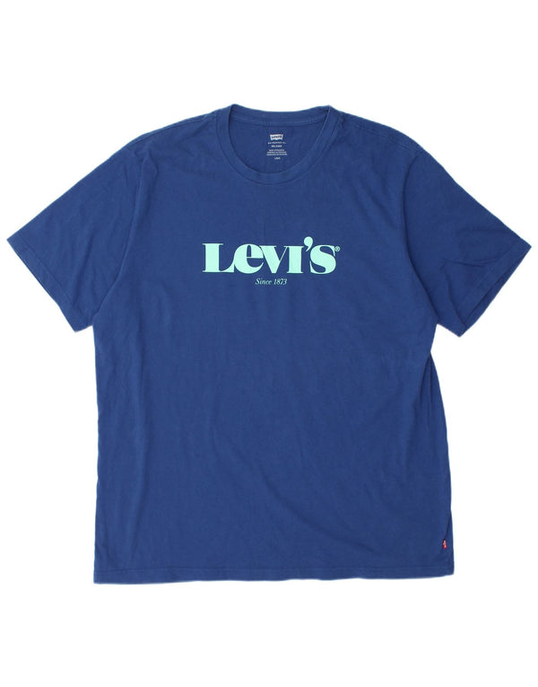 LEVI'S Mens Relaxed Graphic T-Shirt Top Large Navy Blue