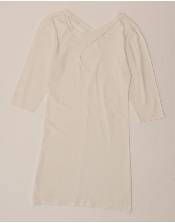 Guess Womens 3/4 Sleeve Bodycon Dress UK 14 Large White