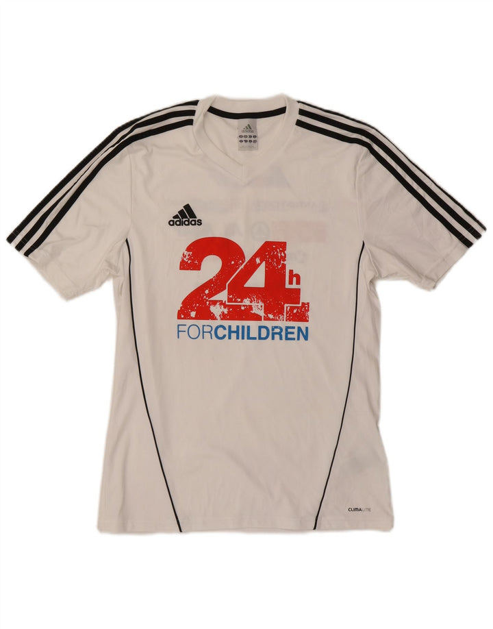 ADIDAS Mens Climalite Graphic T-Shirt Top Small White Polyester