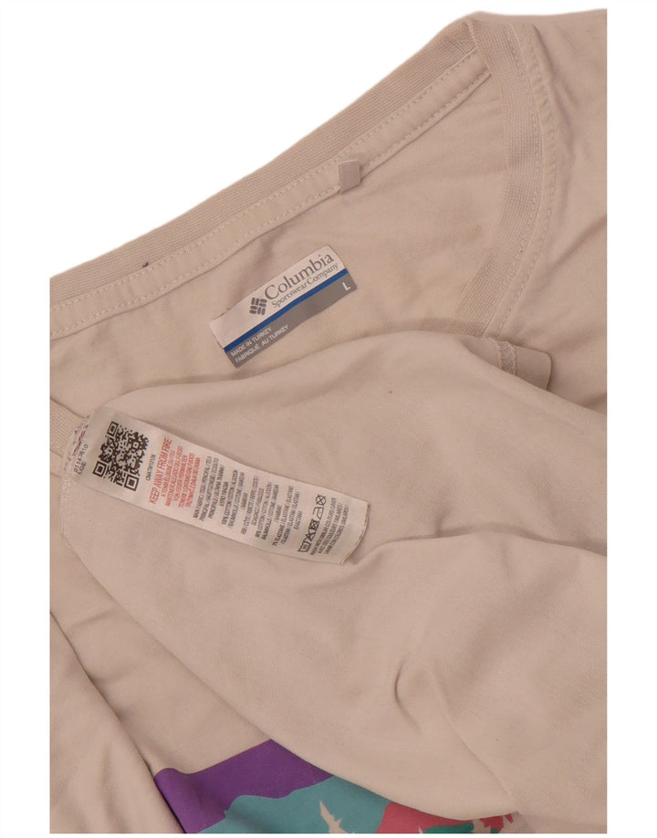 Columbia Mens Graphic T-Shirt Top Large White Cotton