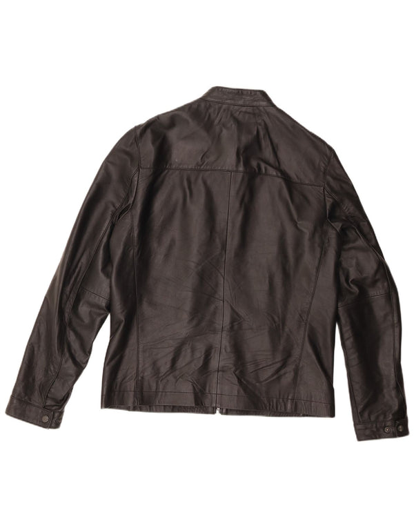 Ted Baker Mens Leather Jacket Size 4 Large Black Leather