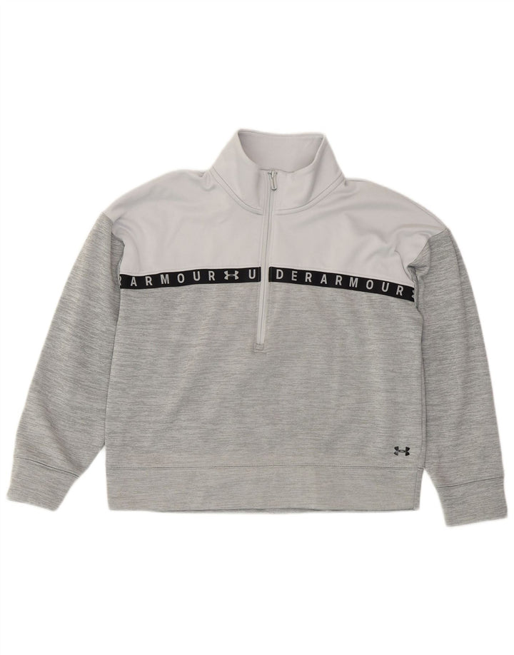 UNDER ARMOUR Womens Graphic Sweatshirt Jumper UK 14 Medium Grey
