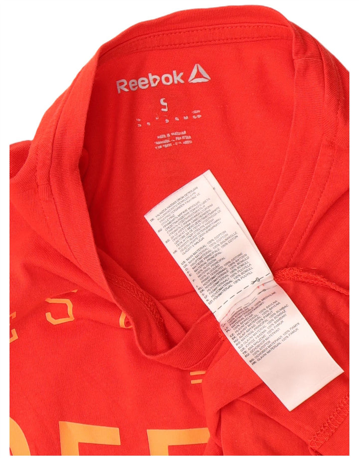Reebok Mens Graphic T-Shirt Top Small Red Cotton