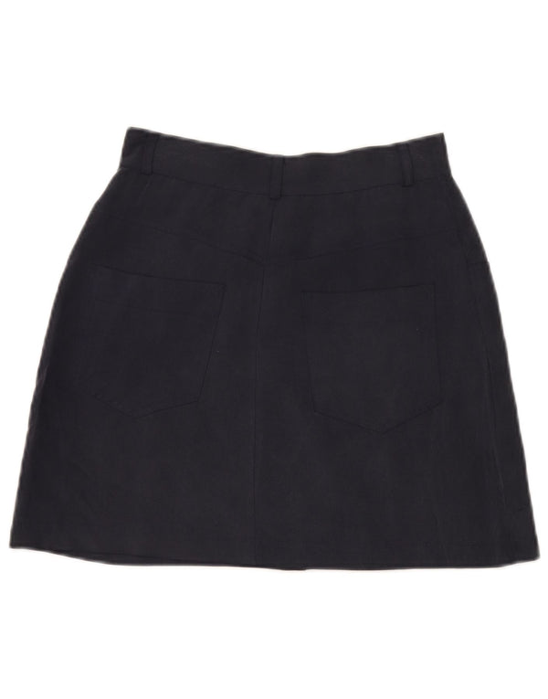 Balloon Womens A-Line Skirt IT 36 XS W25  Navy Blue Silk