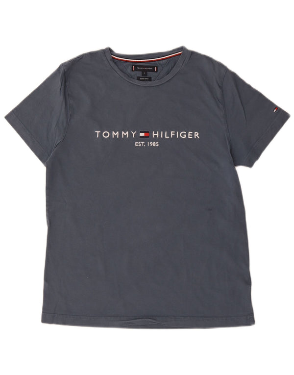 Tommy Hilfiger Mens Graphic T-Shirt Top Medium Grey Cotton
