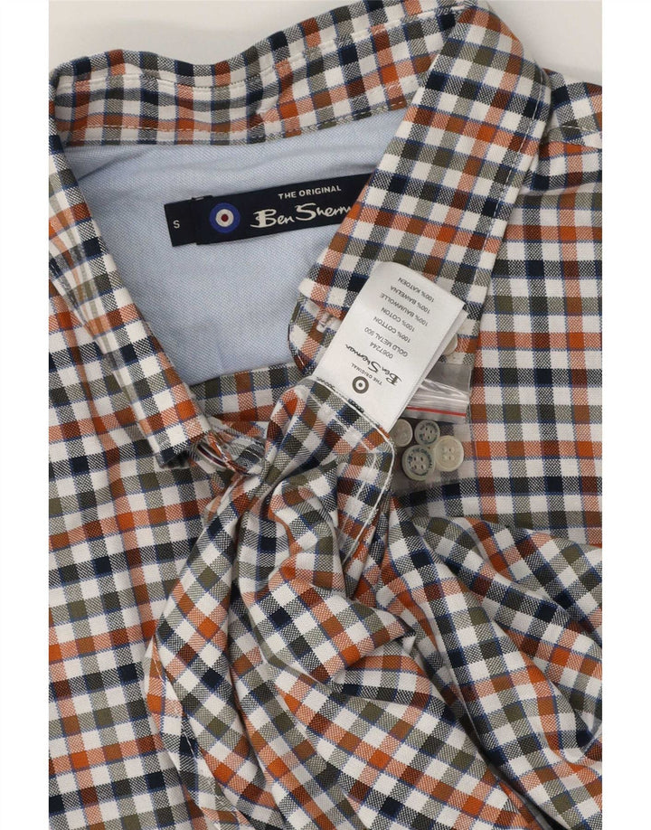 Ben Sherman Mens Classic Fit Shirt Small Multicoloured Gingham Cotton