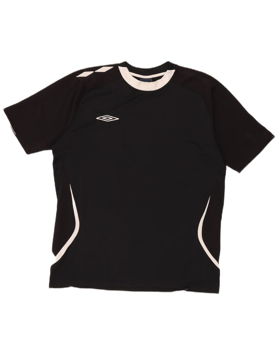 Umbro Mens Graphic T-Shirt Top XL Black Colourblock Polyester