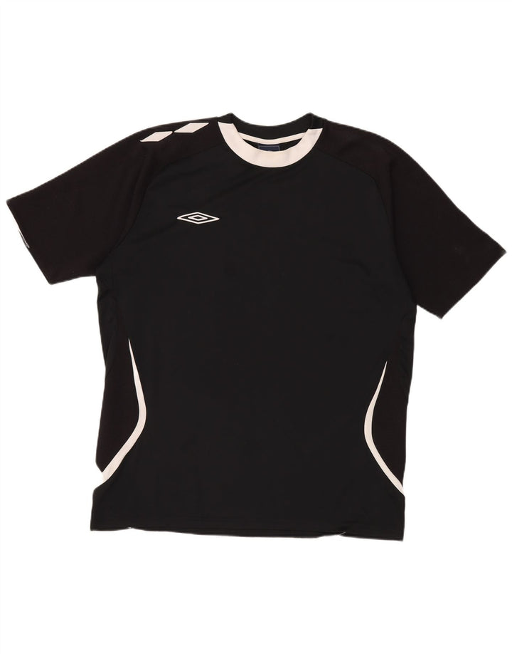 Umbro Mens Graphic T-Shirt Top XL Black Colourblock Polyester