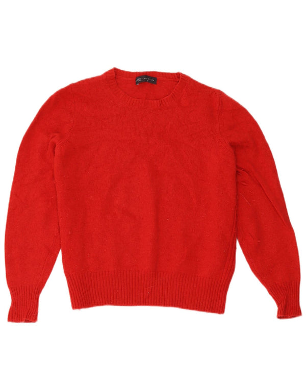 Marks & Spencer Womens Boat Neck Jumper Sweater UK 18 XL Red Lambswool
