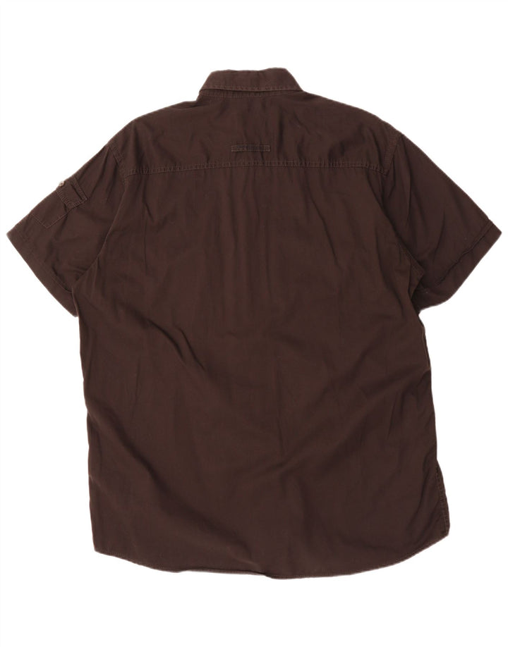 CAMEL ACTIVE Mens Short Sleeve Shirt Large Black Cotton