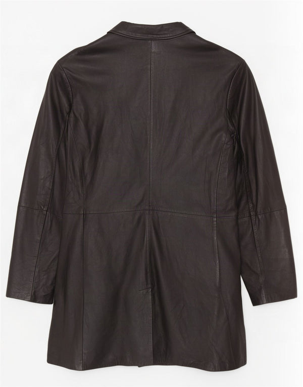 Vintage Mens Leather Coat UK 40 Large Black