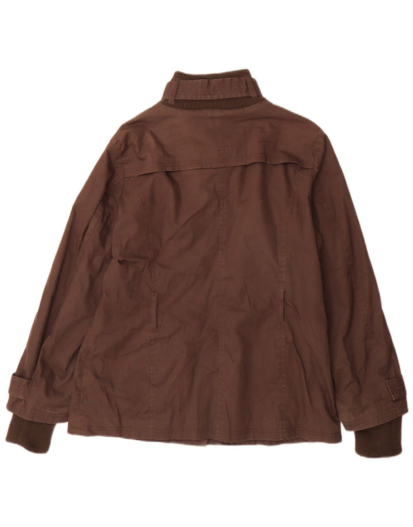 Zara Womens Utility Jacket UK 14 Large Brown Cotton