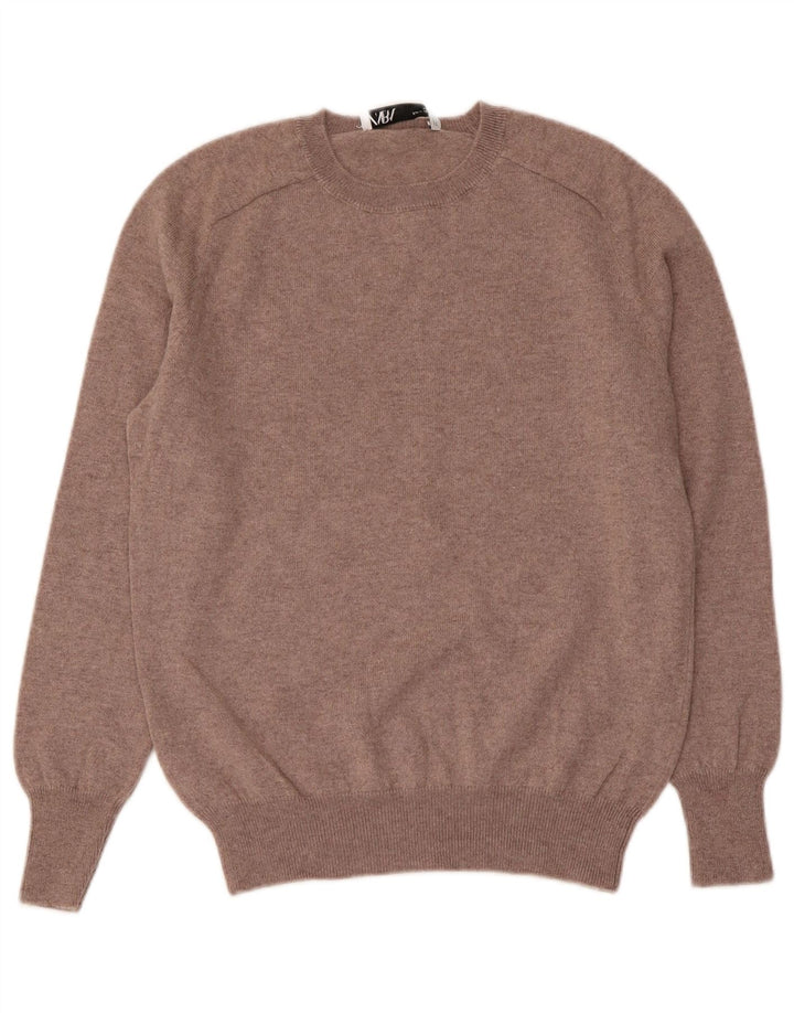 ZARA Womens Crew Neck Jumper Sweater UK 12 Medium Brown