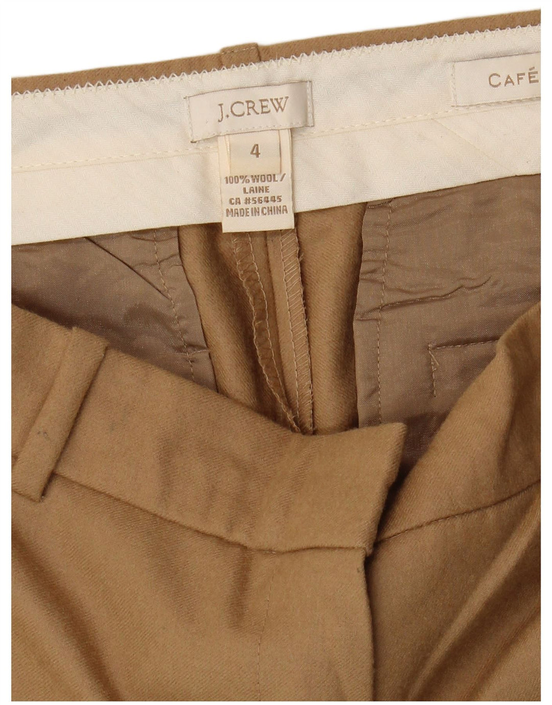 J. CREW Womens Straight Capri Trousers US 4 Small W30 L26 Beige Wool