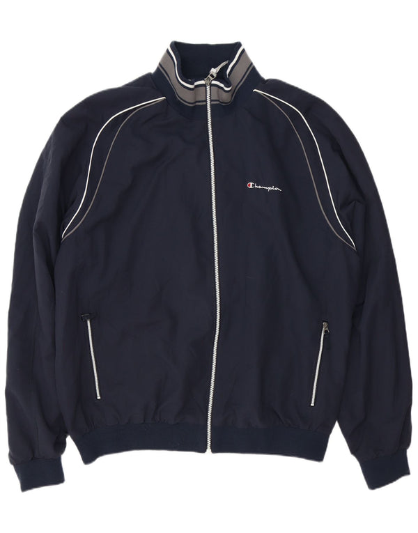 CHAMPION Mens Tracksuit Top Jacket 2XL Navy Blue Polyester