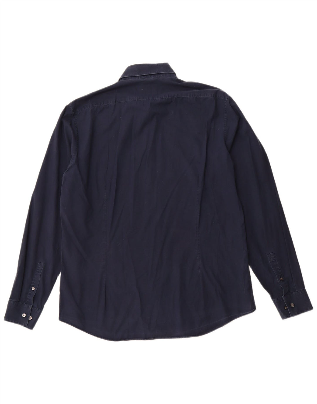 CALVIN KLEIN Mens Slim Fit Shirt Size 16 1/2 Large Navy Blue Cotton