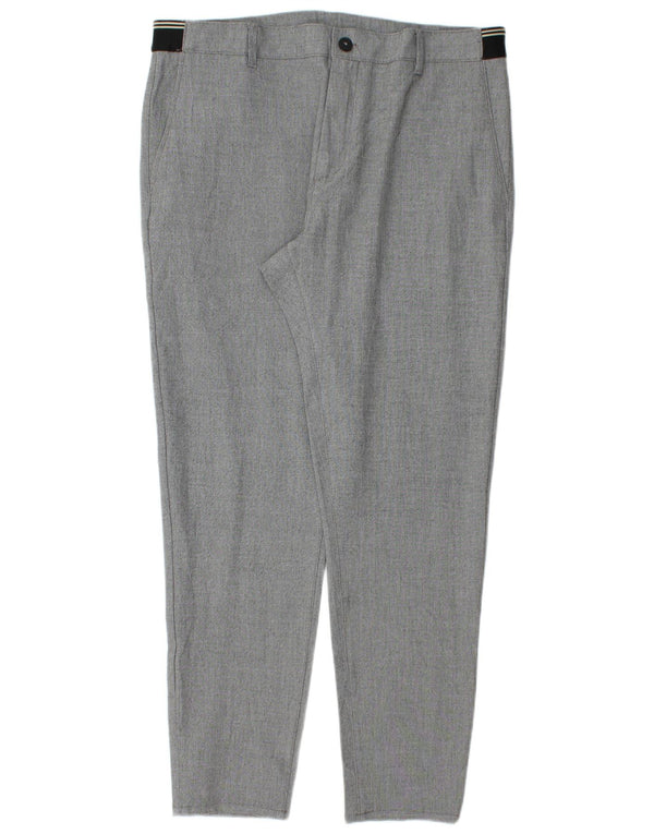 Zara Mens Tapered Chino Trousers Large W32 L29 Grey