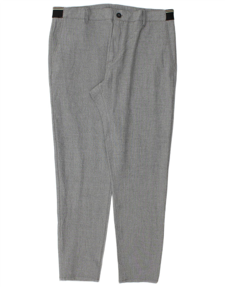 Zara Mens Tapered Chino Trousers Large W32 L29 Grey