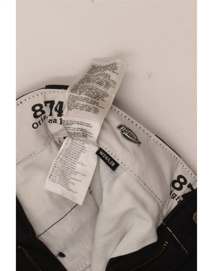 DICKIES Womens 874 Original Fit Straight Chino Trousers W24 L28 Black