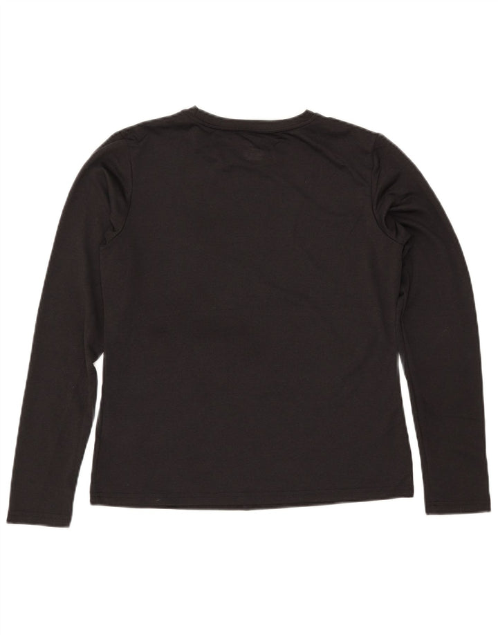 NIKE Womens Dri Fit Top Long Sleeve US 8/10 Medium Black Polyester