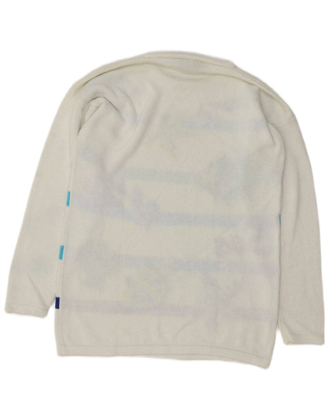 VINTAGE Womens Graphic Crew Neck Jumper Sweater EU 40 Medium White Striped