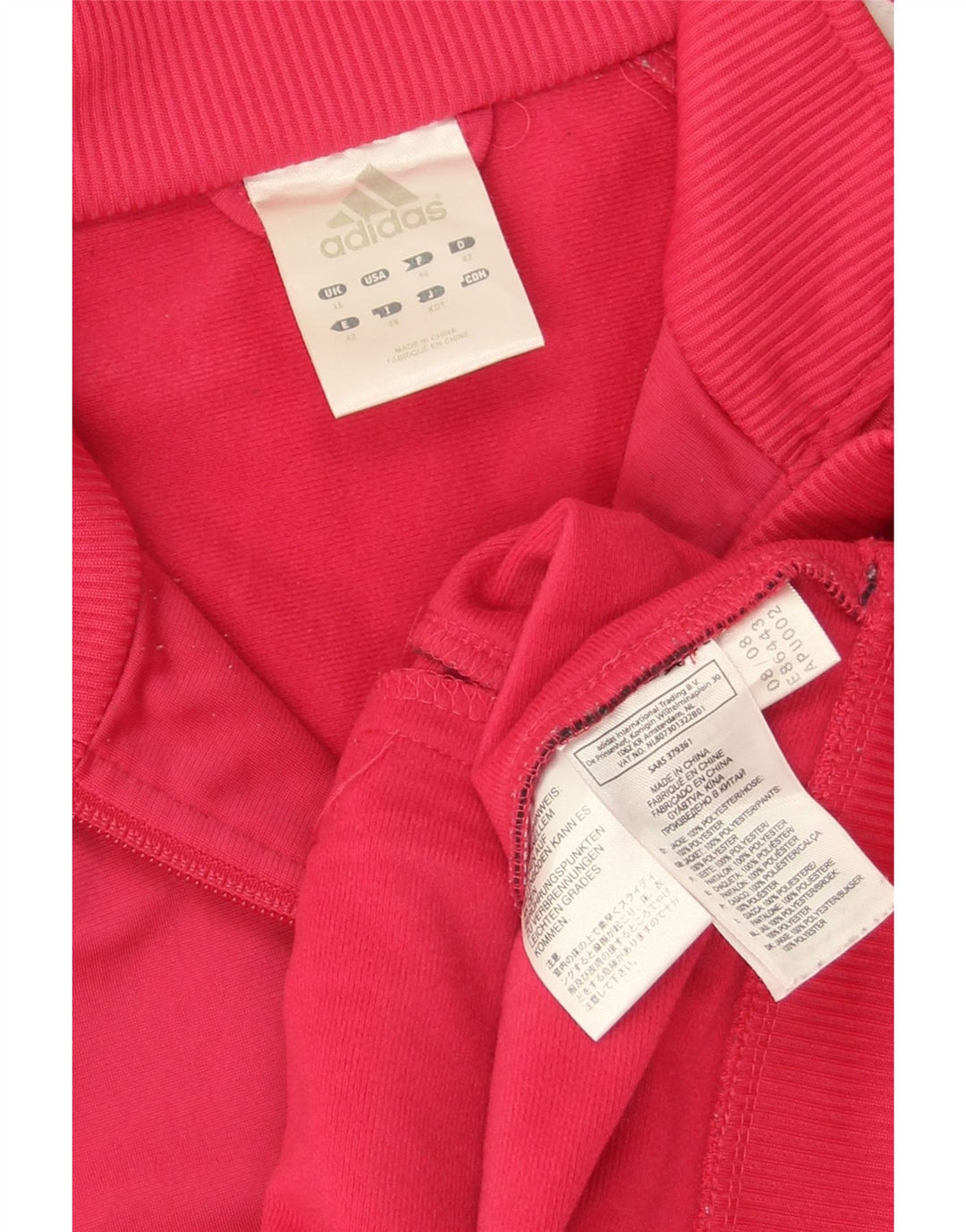 Adidas Womens Tracksuit Top Jacket UK 16 Large Pink Polyester