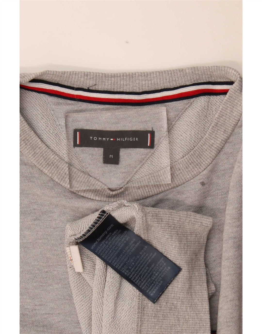 Tommy Hilfiger Mens Graphic Sweatshirt Jumper Medium Grey Colourblock