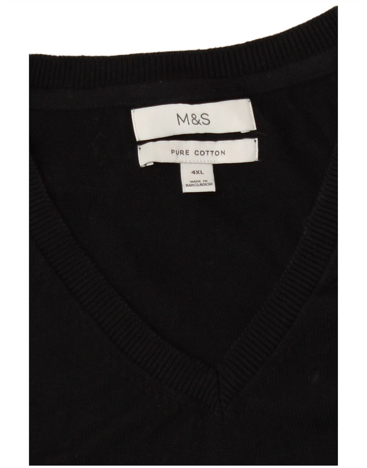Marks & Spencer Mens Vest Tank Top 4XL Black Cotton