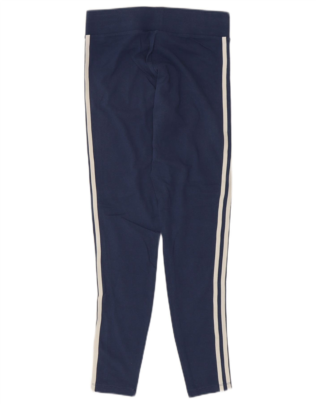 ADIDAS Womens Leggings UK 12 Medium  Navy Blue Cotton