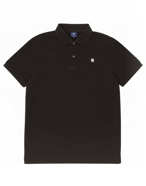 G-Star Mens Polo Shirt Medium Black Cotton