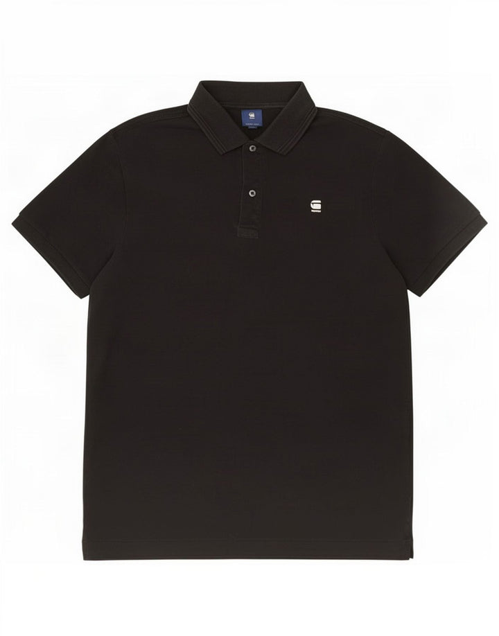 G-Star Mens Polo Shirt Medium Black Cotton