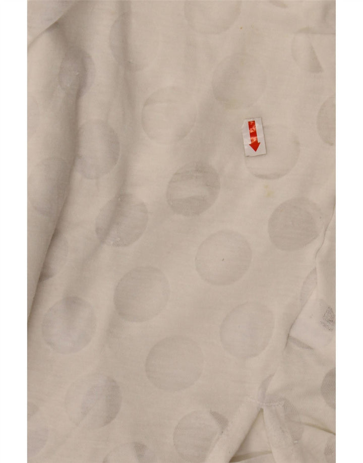 ADIDAS Womens Vest Top UK 10 Small White Geometric Polyester