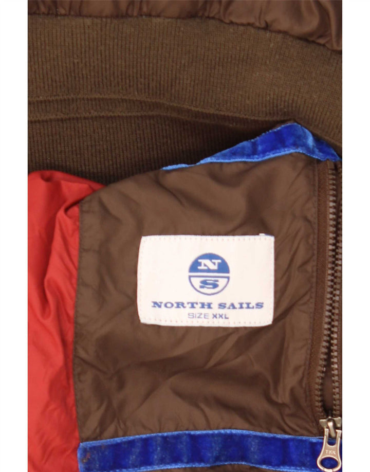 North Sails Mens Padded Jacket UK 44 2XL Brown Polyamide