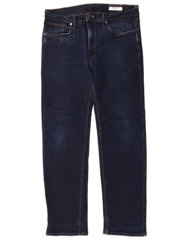 Marks & Spencer Mens Straight Jeans W34 L31 Navy Blue Cotton
