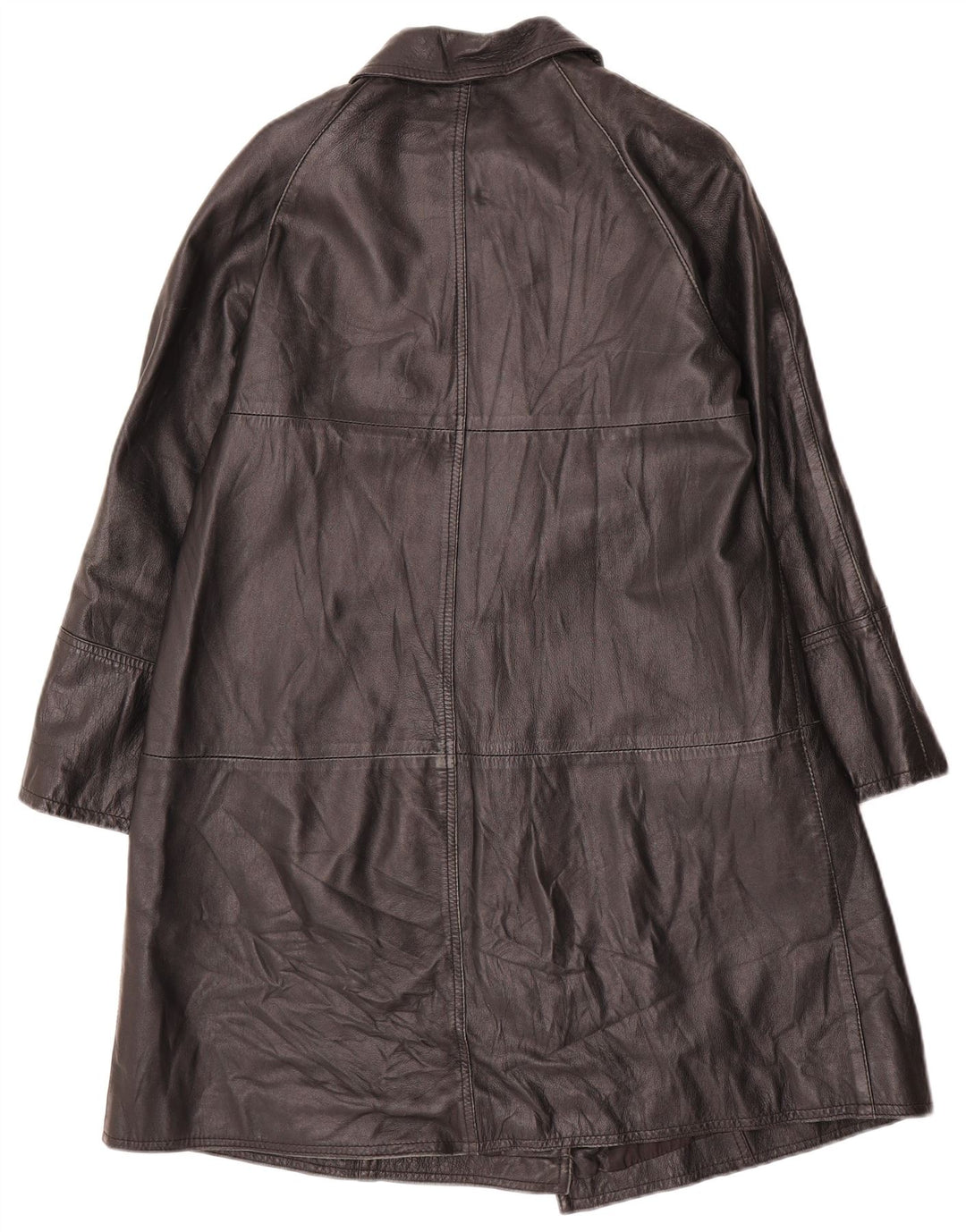 Vintage Womens Leather Coat IT 42 Medium Black