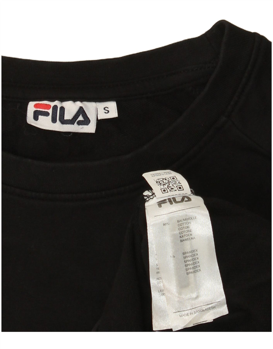 FILA Womens Graphic Sweatshirt Jumper UK 10 Small Black Cotton