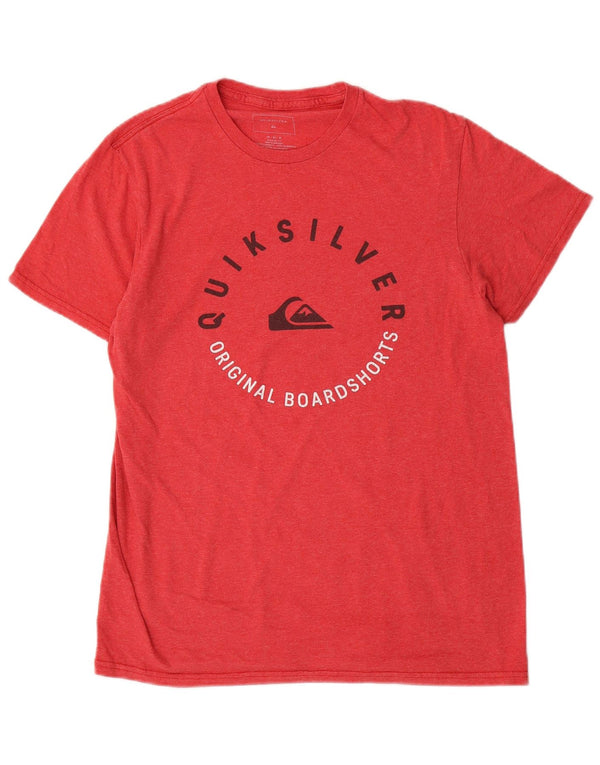 Quiksilver Mens Regular Fit Graphic T-Shirt Top Medium Red Cotton