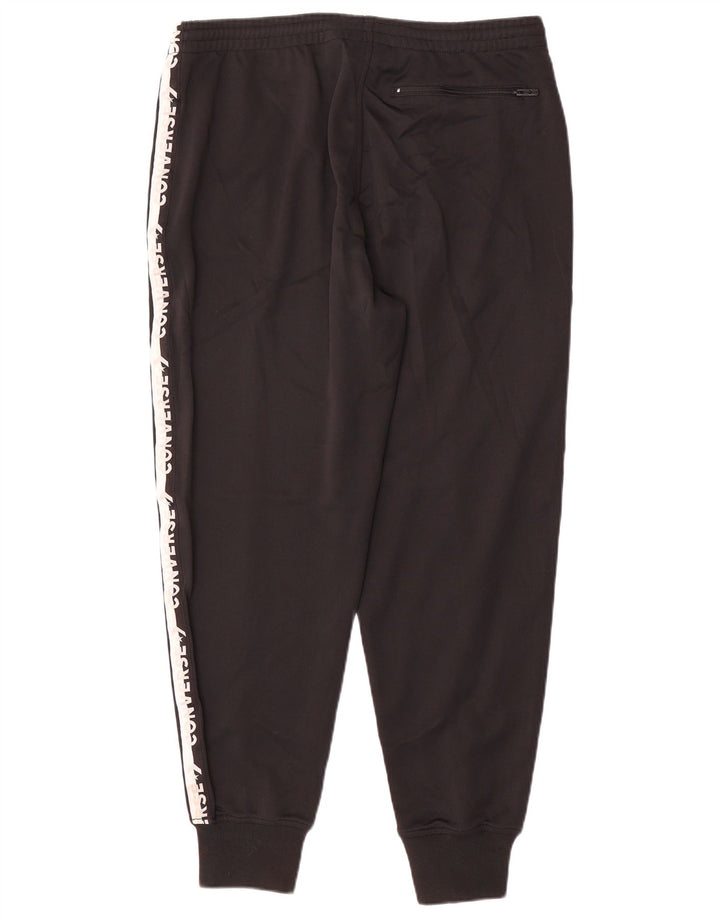 CONVERSE Mens Graphic Tracksuit Trousers Joggers Large  Black Colourblock