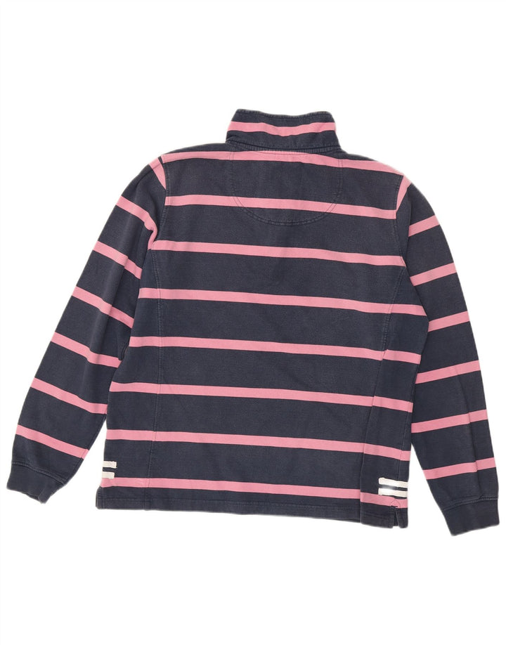 CREW CLOTHING Womens Sweatshirt Jumper UK 14 Large Navy Blue Striped